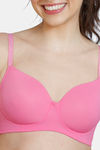 Zivame Glitter Straps Padded Non Wired 3/4th Coverage T-Shirt Bra - Ibis Rose — thumbnail 5